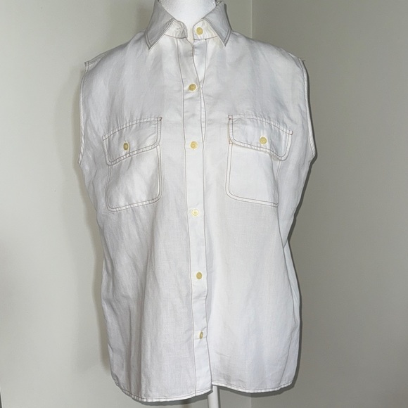 KORS Michael Kors White Sleeveless Shirt - Picture 1 of 11